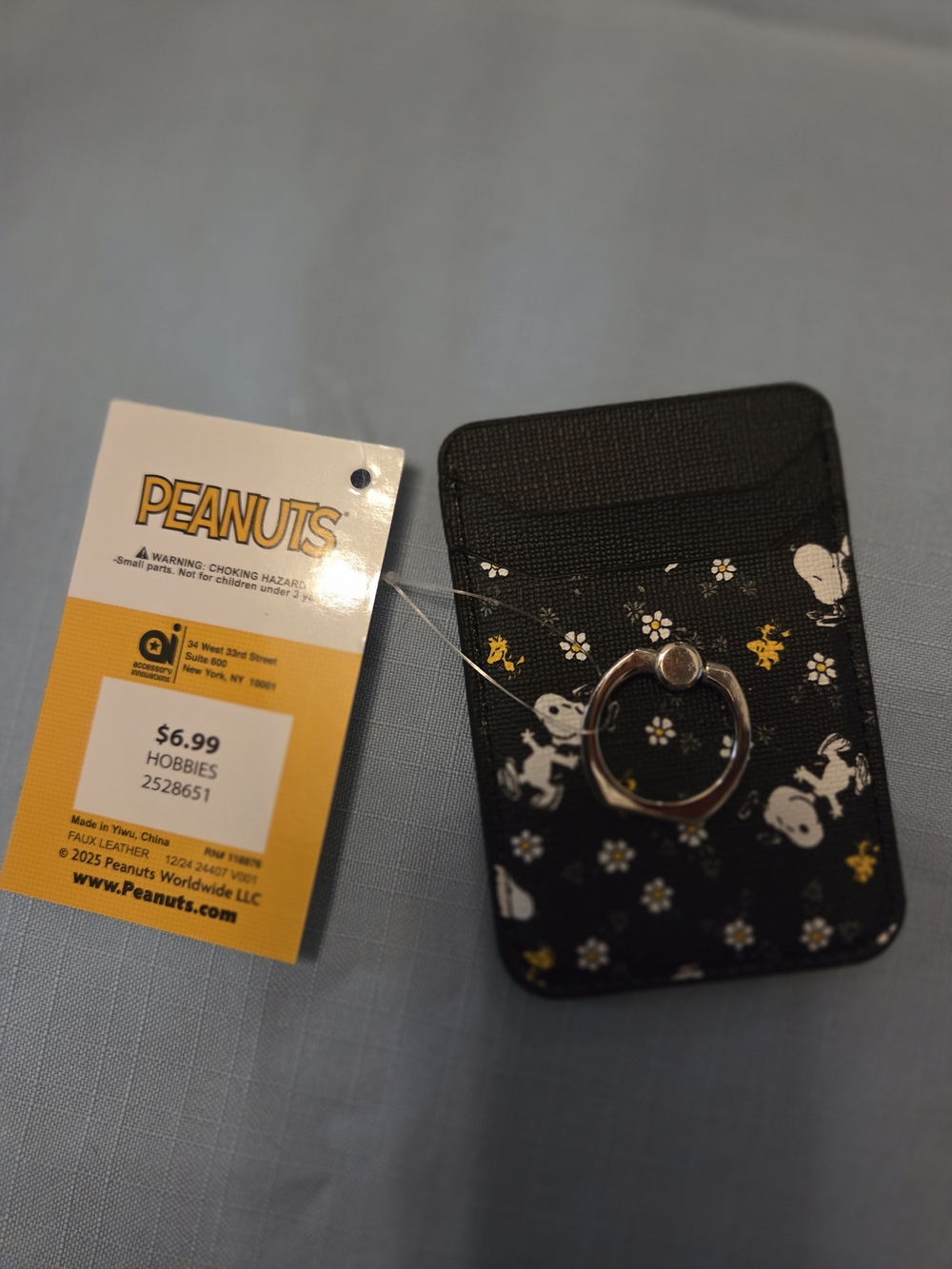 2 Items Cell Phone Card Holder And Straw Covers Of Peanuts